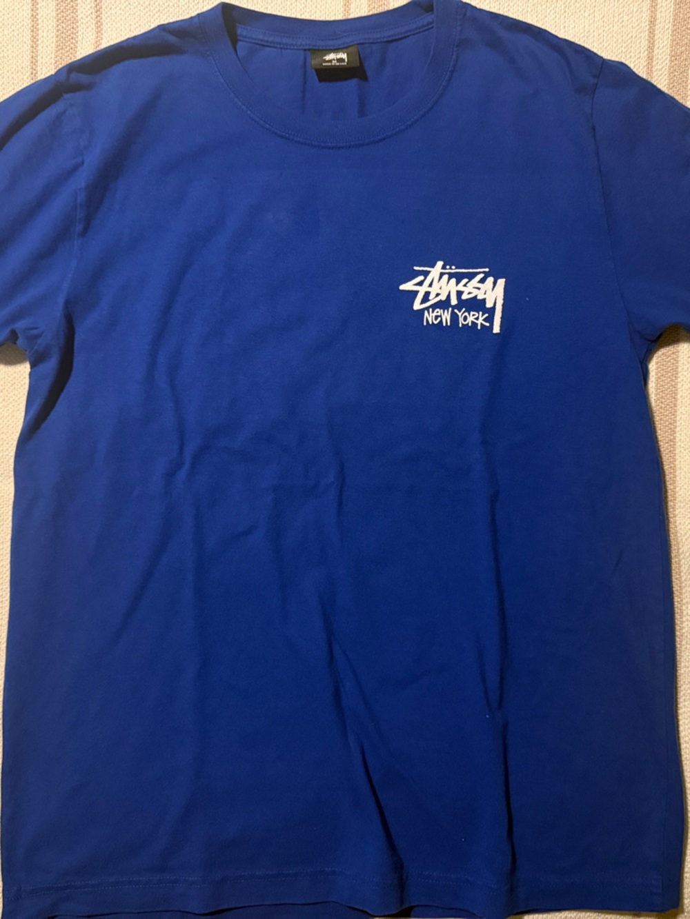 Stussy Royal Blue New York Logo Crewneck Tee